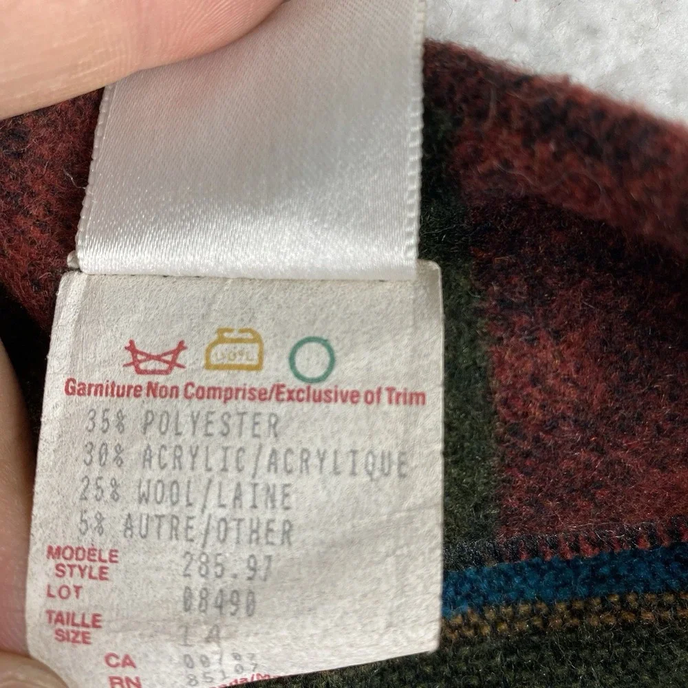 Vtg Field Gear Skirt Women 14 Green Wrap Blanket Wool Blend Southwest Earth Tone
